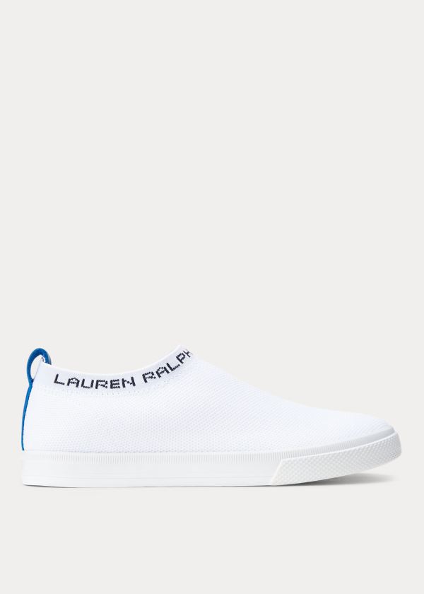 Zapatillas Ralph Lauren Mujer Blancos - Jordyn Slip-On - CMNOL7850